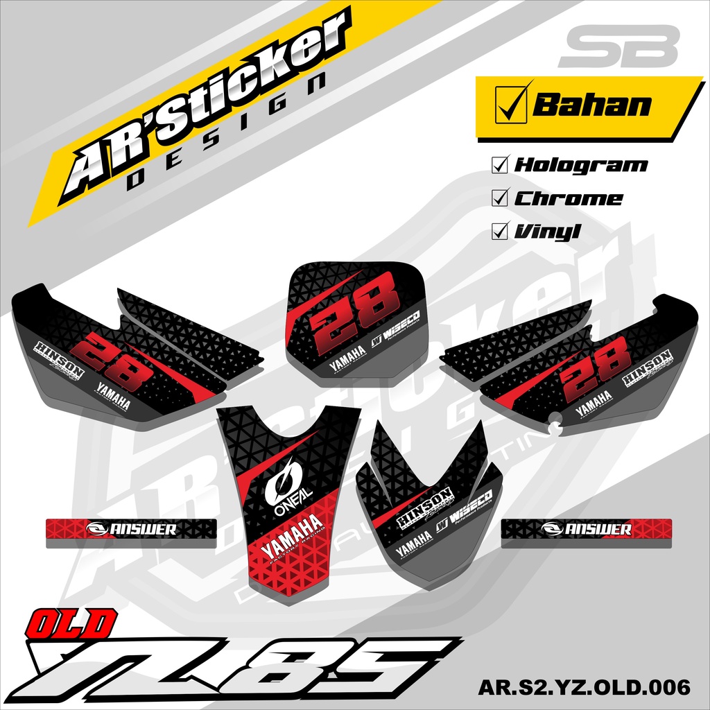 Yz85 Stiker Striping Motor TRAIL YZ85 OLD/LAMA - Stiker Trail Bebek Yz 85 Lama Variasi Hologram AR.S