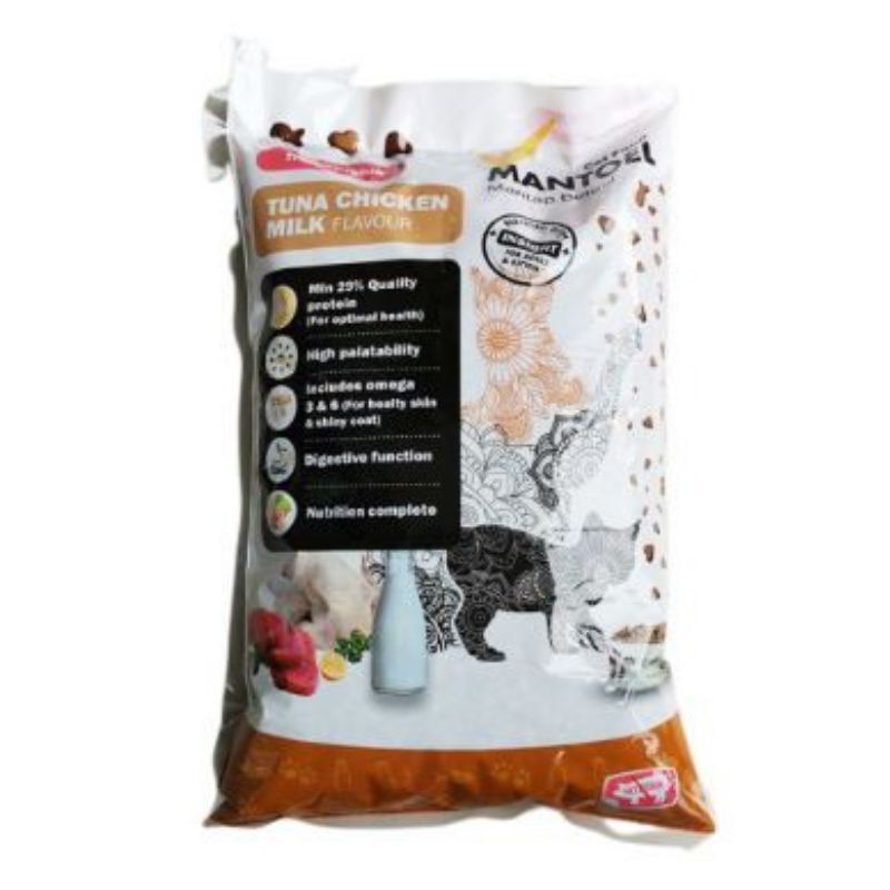 Makanan kucing MANTOEL cat food Tuna chicken with milk  1kg