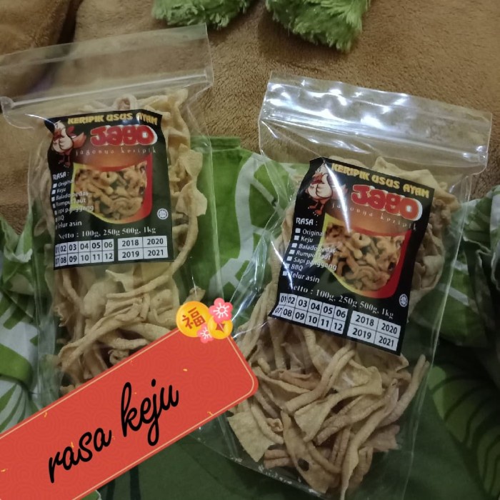 

Keripik usus ayam tanpa tepung rasa keju 60 gr snack keto cheese