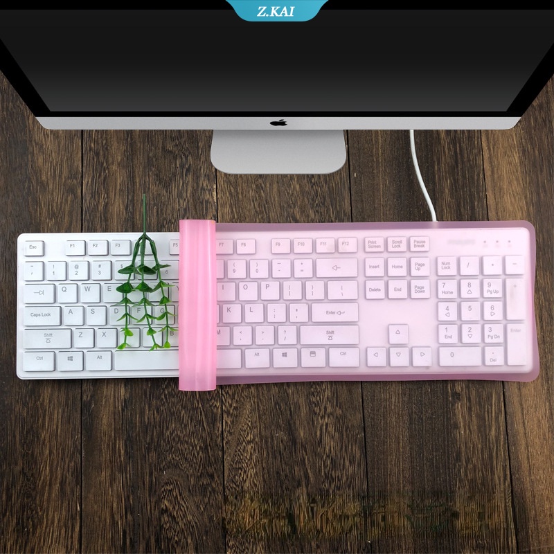 Skin Silikon Cover Pelindung Keyboard Komputer Desktop Universal (ZK)