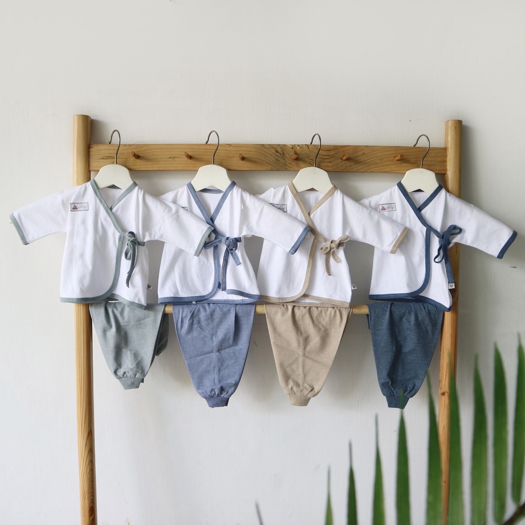 PAKET KIMONO NEWBORN NARY EARTH TONE 0-3 BULAN - PERLENGKAPAN BAYI PIYAMA BABY BAJU TIDUR