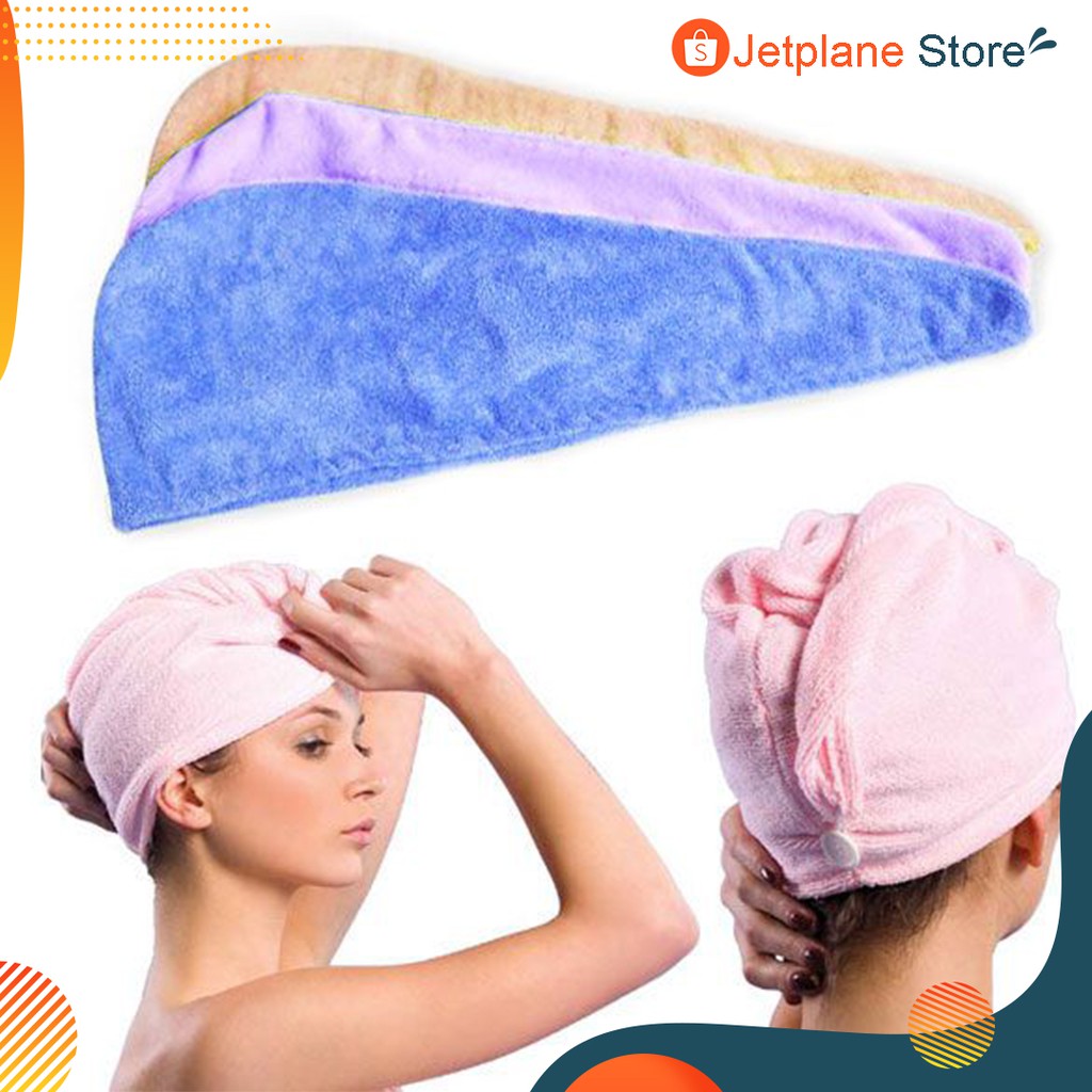 Handuk Keramas Microfiber Import Handuk Kepala Pengering Rambut Headband Ikat