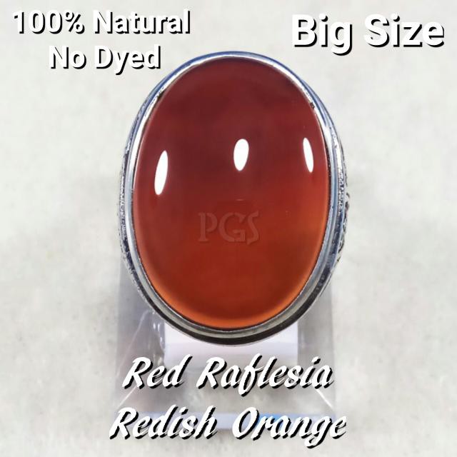 CINCIN BATU AKIK NATURAL RED RAFLESIA REDISH ORANGE BIGSIZE