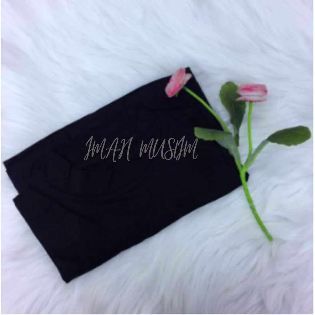 Manset Kaos Tanpa Lengan Inner Buntung Spandek Premium Turtleneck-HITAM