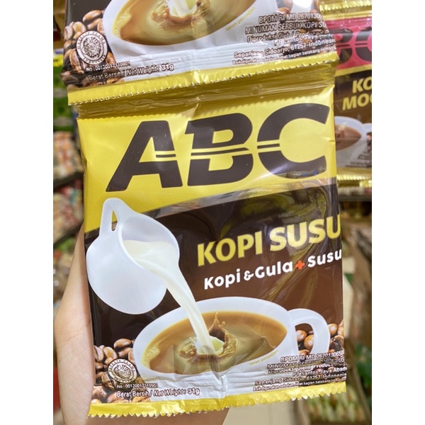 

Kopi ABC susu/mocca/instant white coffee isi 10 sachet