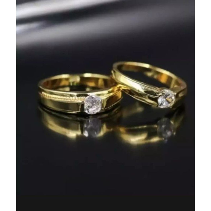 Cincin Kawin Mata Satu Xuping 2Pcs