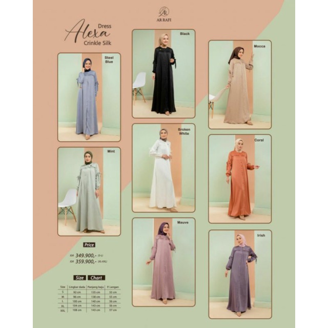 Alexa Dress √ COD √ GAMIS CRINKLE SILK TERBARU ARRAFI