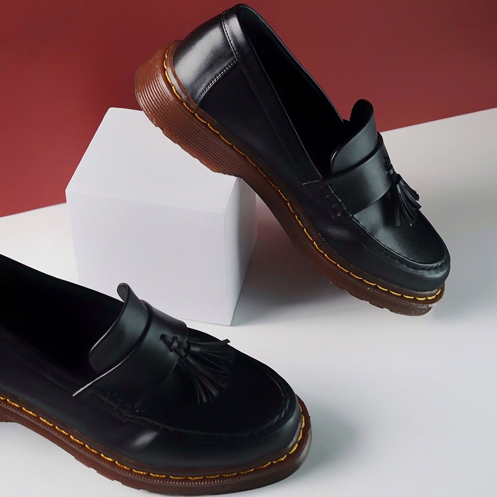 GAYLE BLACK |ManNeedMe x Jack| Sepatu Loafers Pria Formal Slip On ORIGINAL