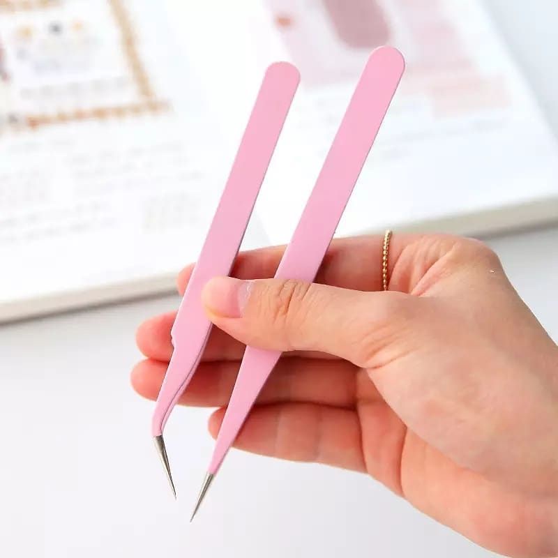 Tweezer Sticker pinset lurus pinset lekung pinset lancip pingset multifungsi pinset alis