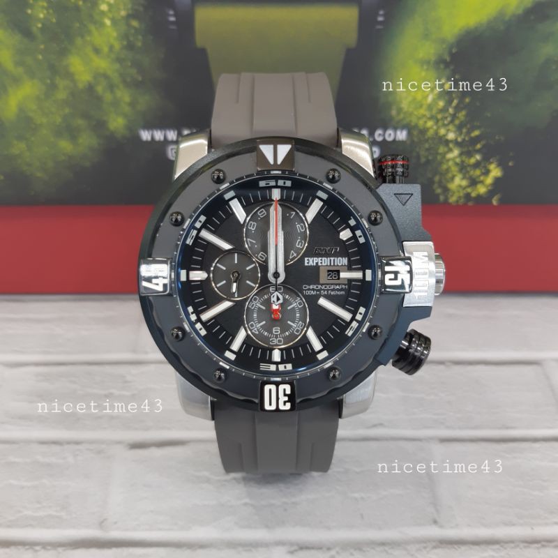 jam tangan pria original exp expedition e302m silver grey