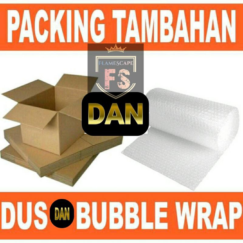 

Packing tambahan buble wrap dan dus