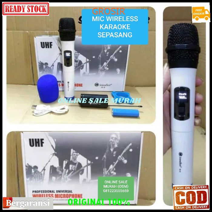 G76 Soundbest Mic microphone mik Wireless original 100% wireles UHF Single receiver cas casan mini profesional pro karaoke mikrophone audio sound system vokal vocal panggung dj studio asli  UHF  BONUS BUSA MIC BONUS KARET ANTI JATUH  Receiver minisistem C