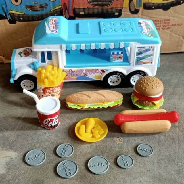 TL02 - LI 11 delicious fast food / mainan mobil truck menjual burger sandwish