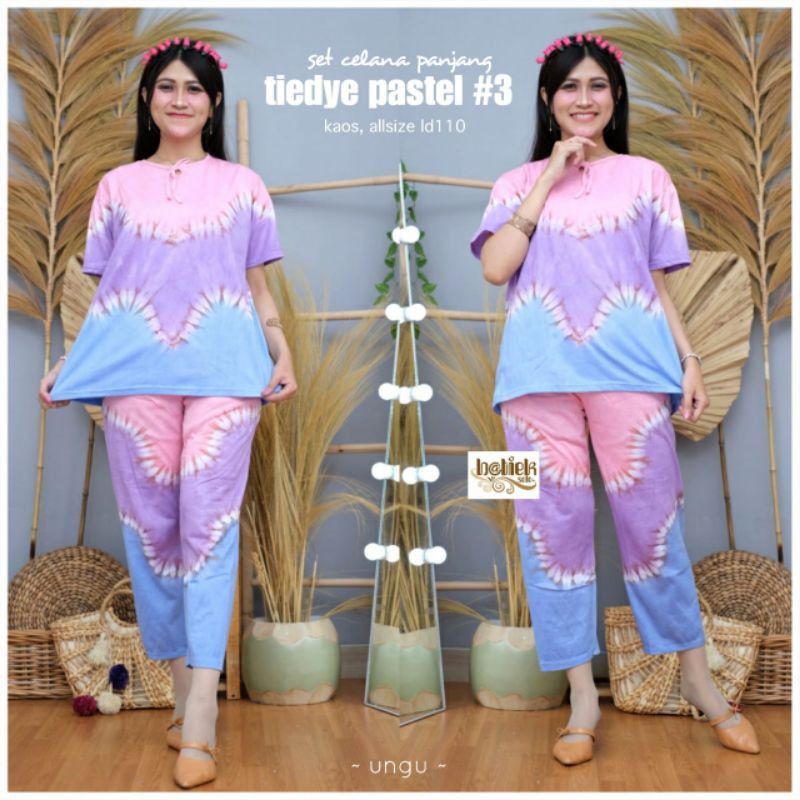 Piyama Tiedye Jumbo Ld 120 cm Bahan Kaos Combed