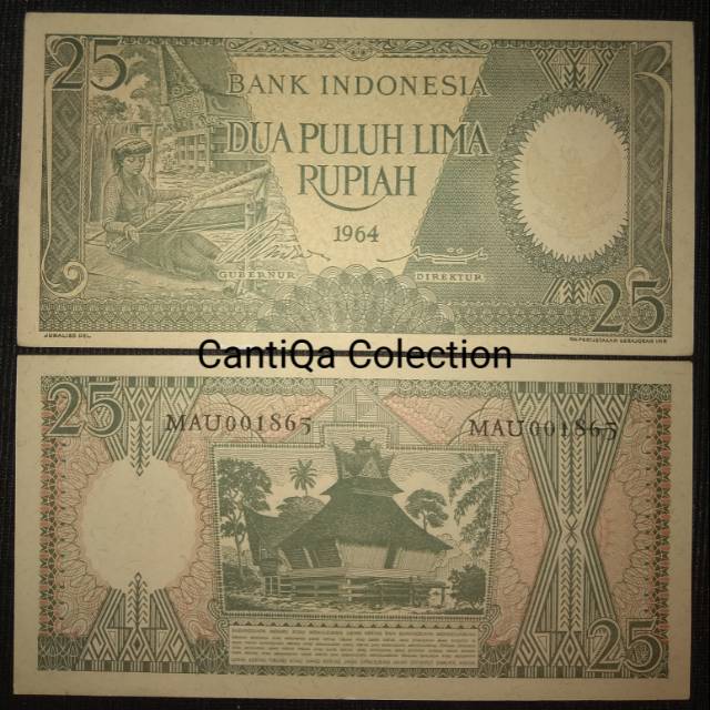 

Shp11-Uang kertas Kuno Indonesia 25 Pekerja Tahun 1964
