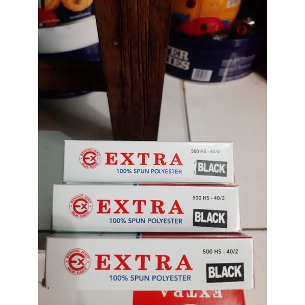 MURAH Benang jahit merek EXTRA/Benang jahit murah/Benang jahit warna hitam putih/perlengkapan jahit