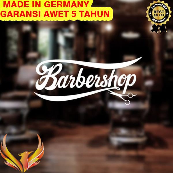 TERMURAH Wall Sticker Kaca  Vintage Barbershop  25x60 