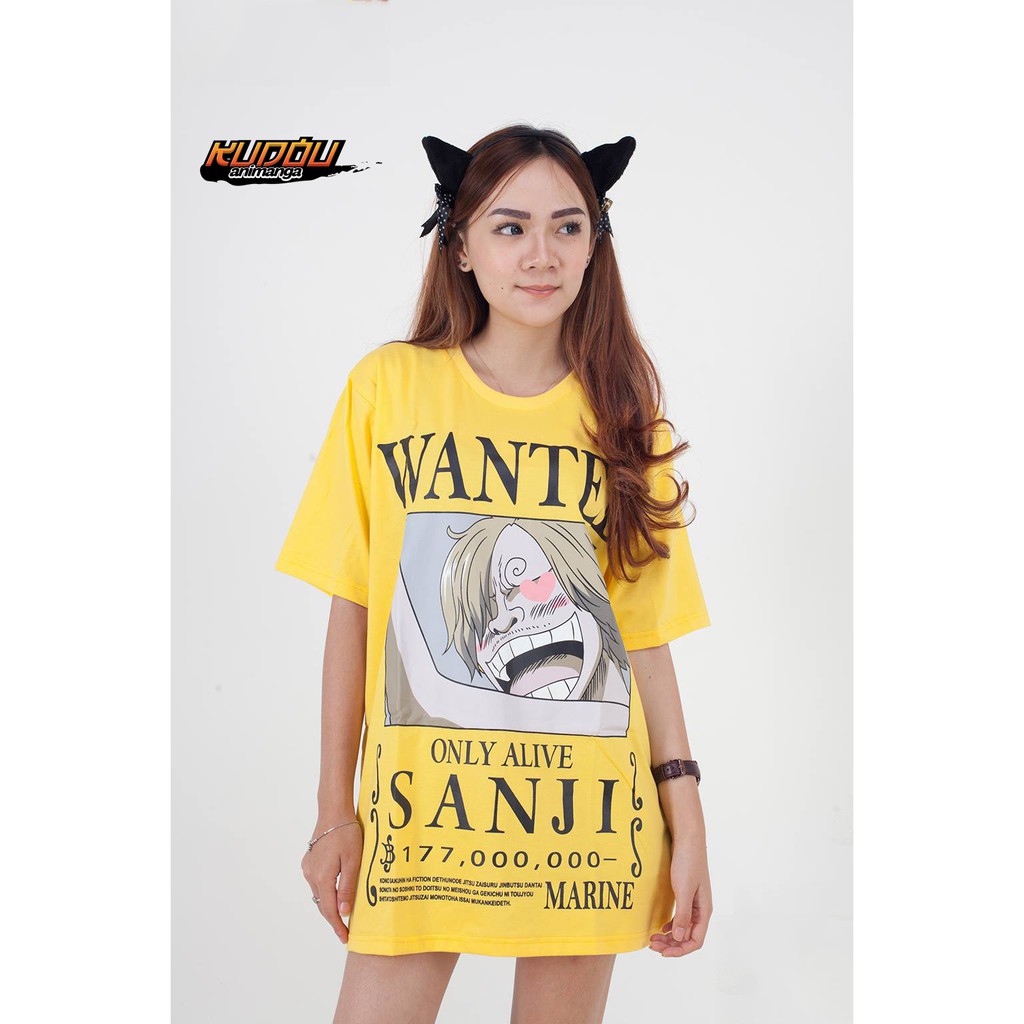 Kaos Anime Sanji Wanted One Piece
