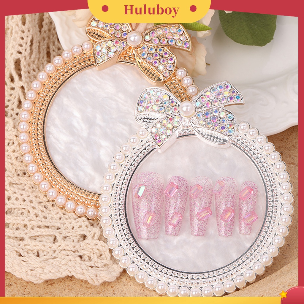Huluboy Huluboy♡ Palet Stand Display Kutek Gel Desain Pita Hias Mutiara Imitasi Untuk Salon