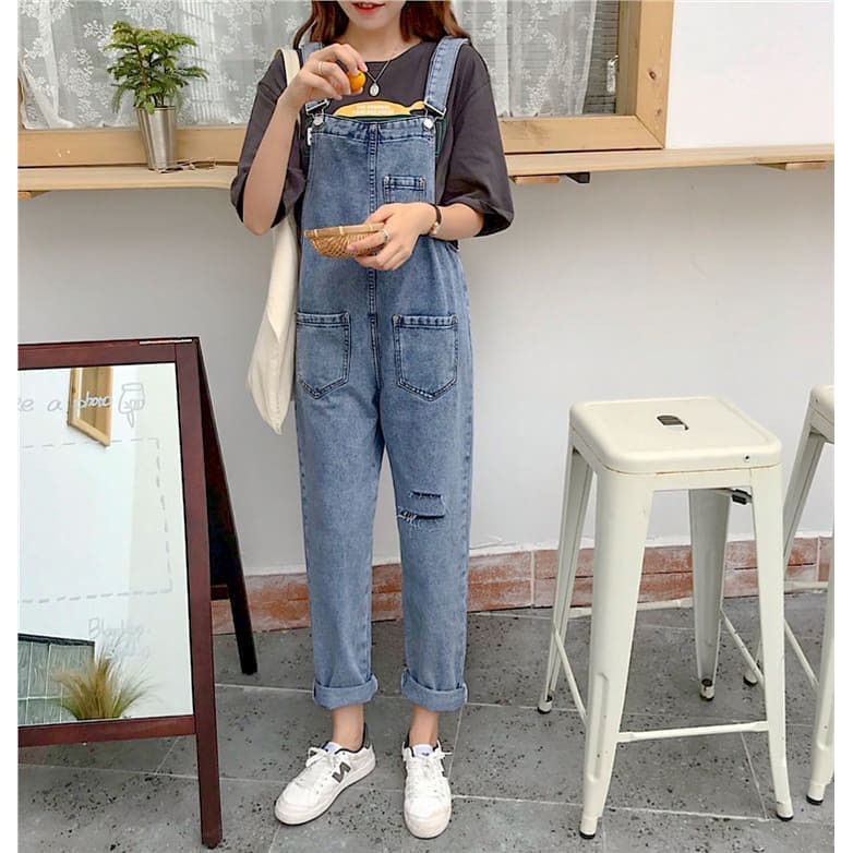 Jumpsuit Jeans Celana  Panjang  Overall  Jeans Wanita Fit M 