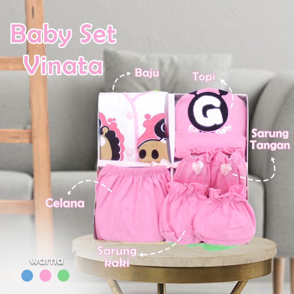 VINATA BABY SET 4IN1 - SET KADO PAKAIAN BAYI NEW BORN SNI