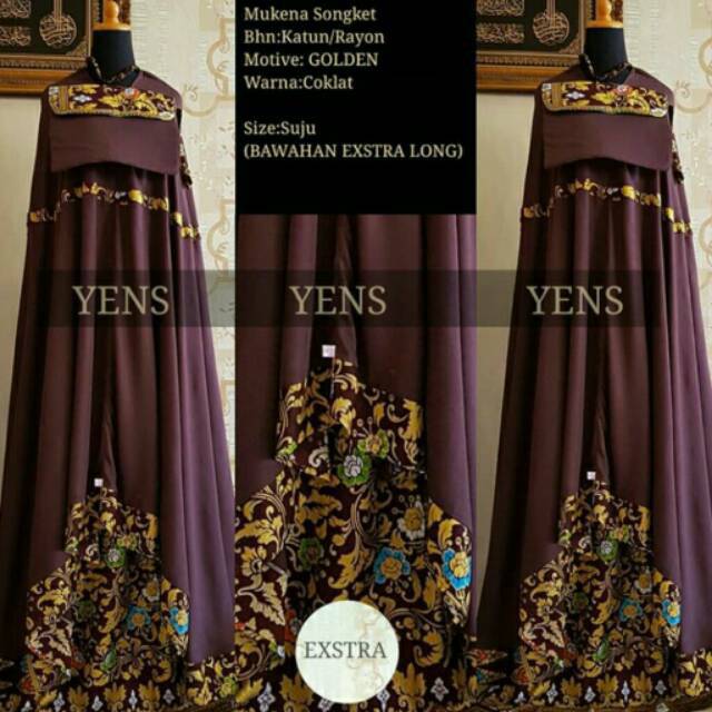 mukena Bali songket Prada Exlusive Yens Golden