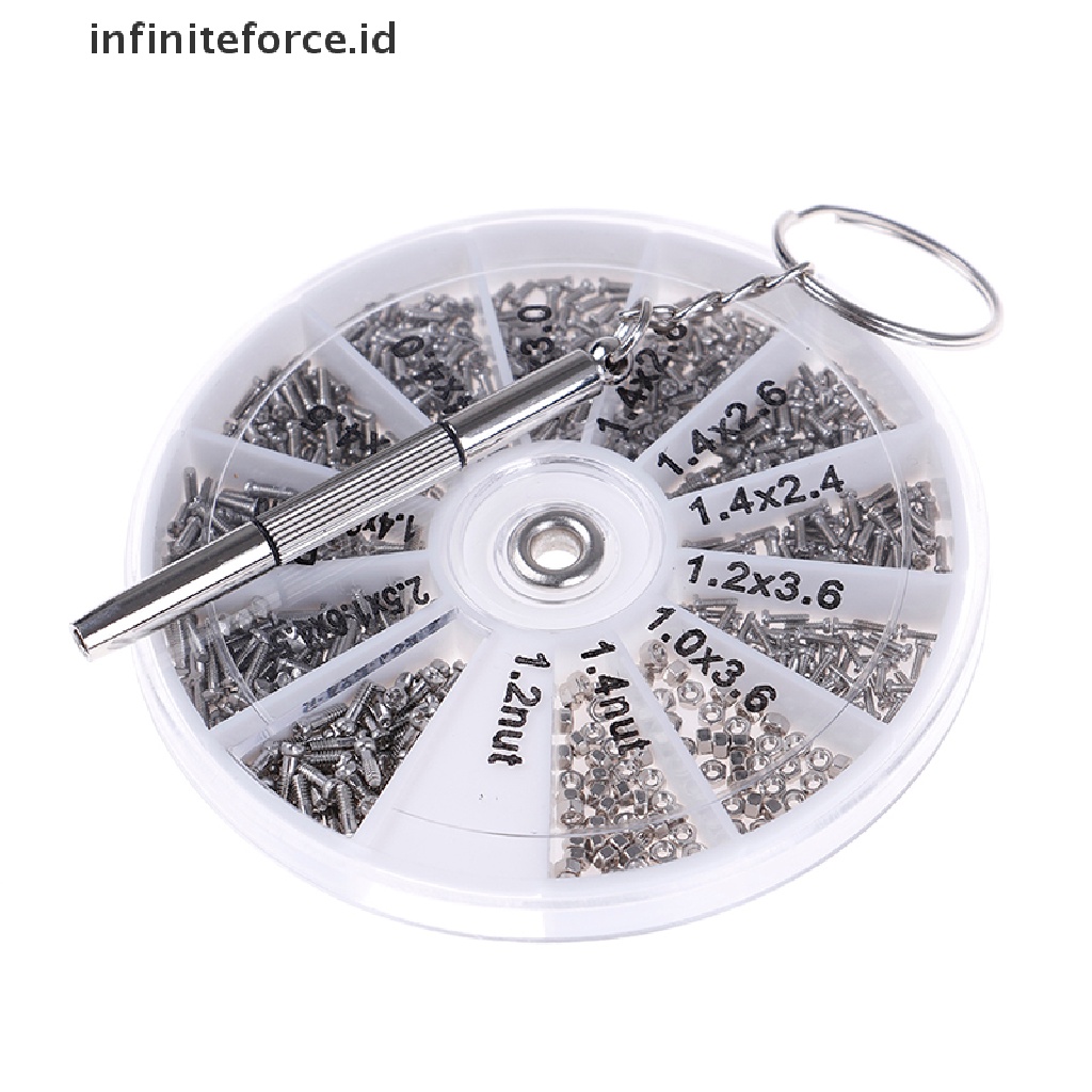 (Infiniteforce.Id) 1000pcs / Set Sekrup + Mur + Obeng Untuk Reparasi Jam Tangan