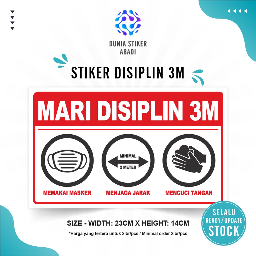 

Stiker Mari Disiplin 3M (23x14cm) - Per/2 lembar
