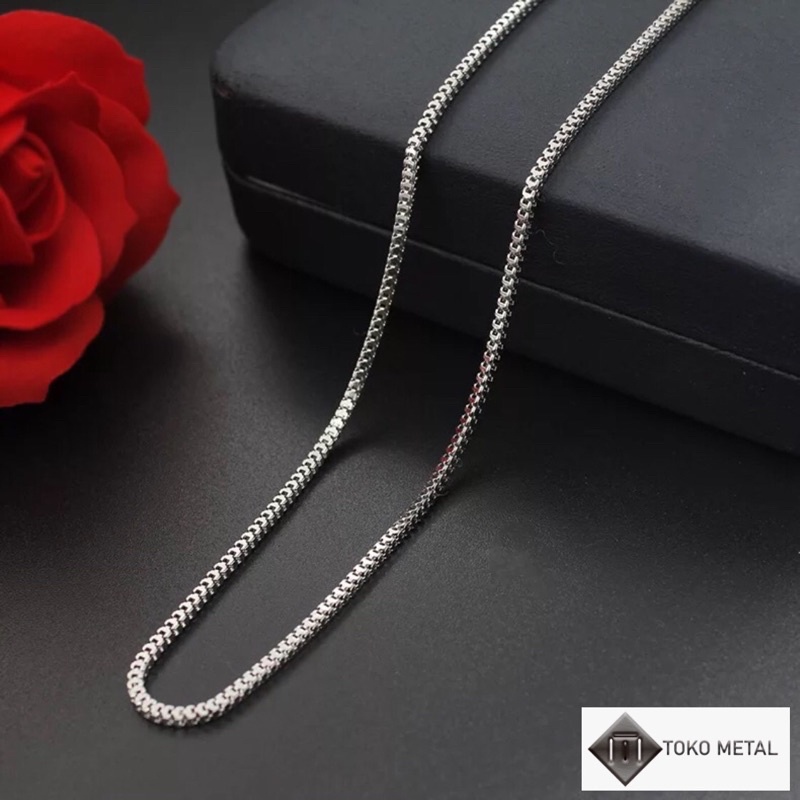 Kalung 100% Titanium Milano Pria dan Wanita 2 MM Anti Karat [ Tok Metal ]