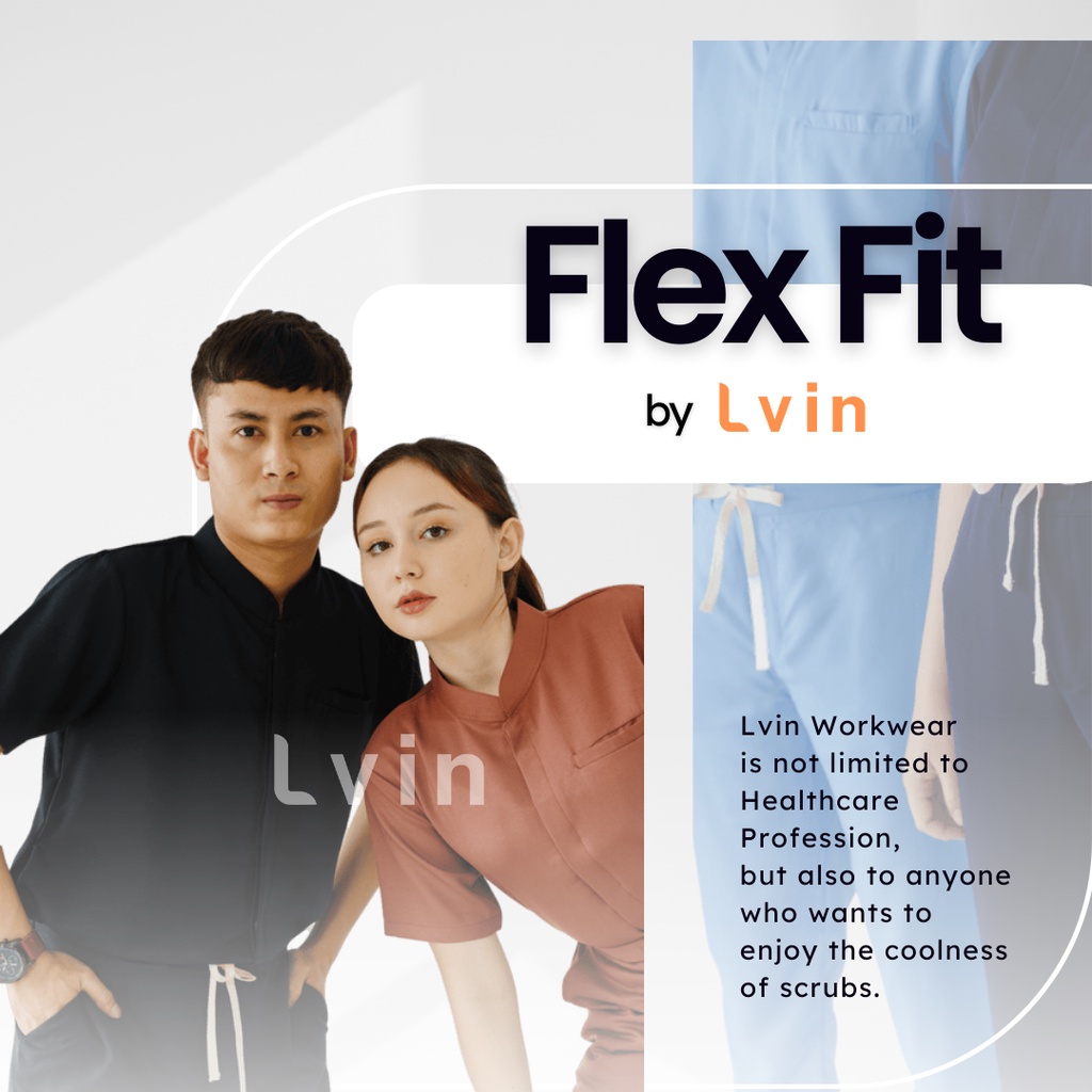 [ Lvin ]  FLEX FIT - Baju OKA  / Baju Jaga / Set Baju Celana Jaga Oka / Dokter Lengan Pendek / Baju OK / Baju Scrub