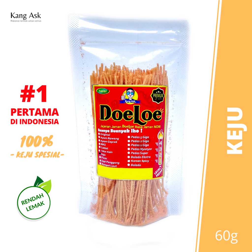 

Mie lidi Doeloe Rasa Keju 60 Gram Snack Kang Ask - 1 Pcs