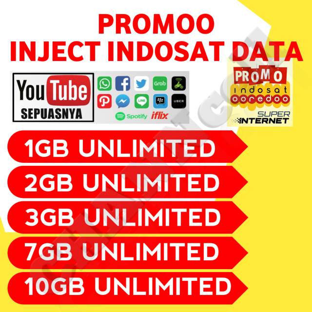 INDOSAT UNLIMITED KUOTA ISI ULANG INJECT