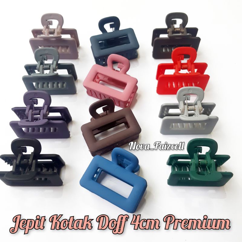 Jepit rambut kotak doff / Matte 4CM Mini Premium