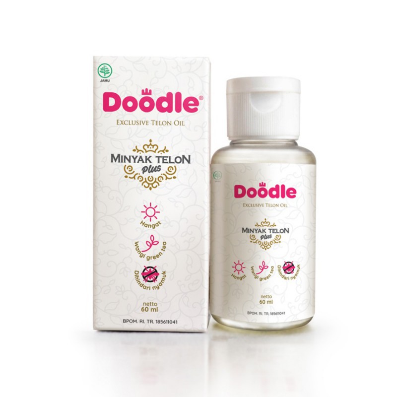 DOODLE MINYAK TELON DOODLE GREEN TEA untuk bayi dan anak 100ml 60ml travel size