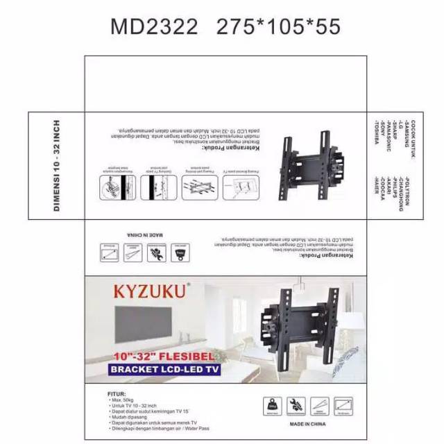 Braket tv bracket lcd/LED 10&quot;-32&quot; flexibel kyzuku