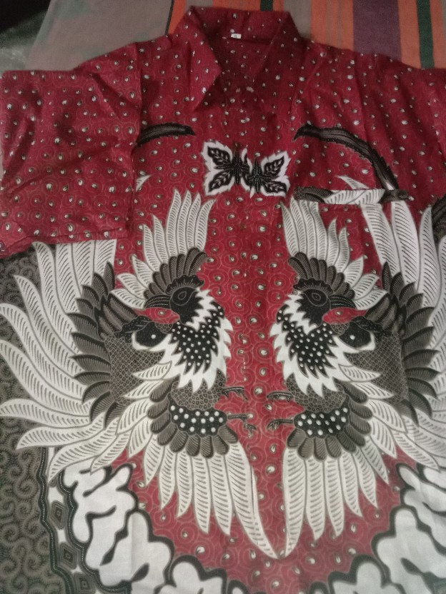 Kemeja Batik Jumbo 4l-5l Lengan Pendek Atasan Baju Hem Pria Bigsize Ukuran Besar Mld