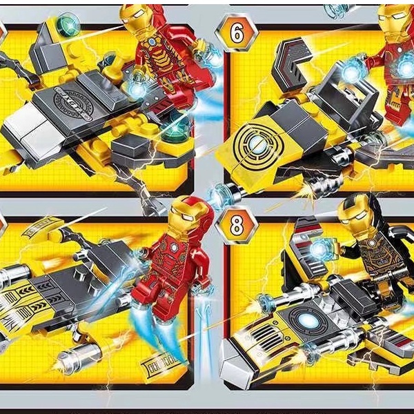 [tma]440pcs Mainan Balok Susun Iron Man Set 8 Tema / Balok Iron Man 8 in 1