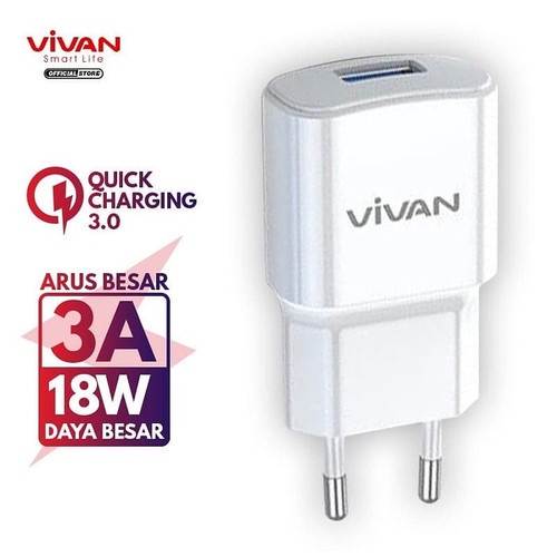 GARANSI 1 TAHUN CHARGER TYPE C VIVAN POWER OVAL 3.0 QUICK CHARGE 18W