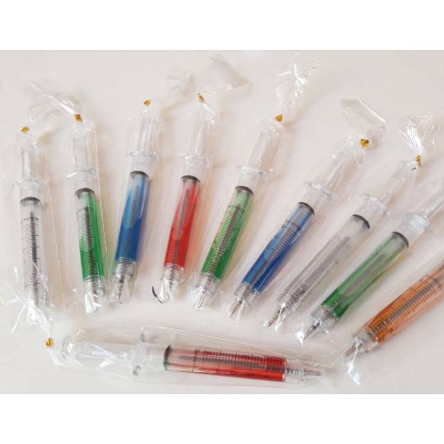 

SOUVENIR PULPEN SUNTIK KEMASAN PLASTIK, 50 BIJI