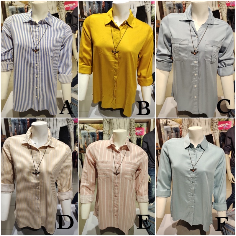 Kemeja wanita lengan panjang Osella (S,M,L)