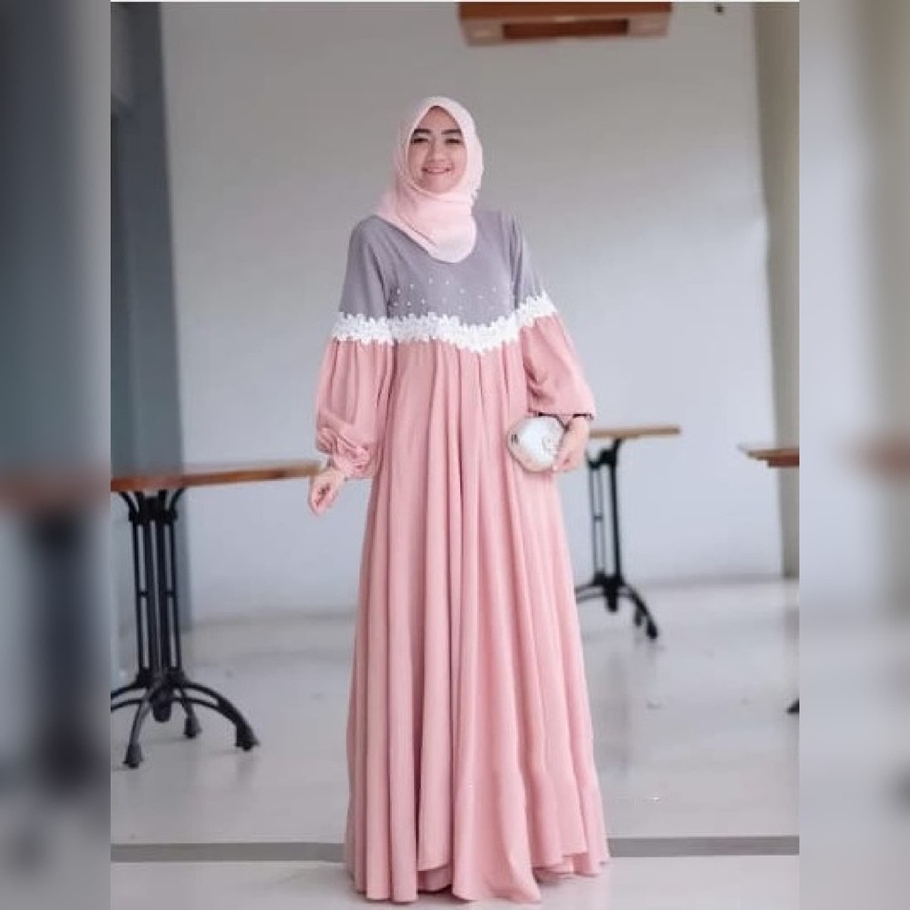 SMARTDN Hot Promo baju muslim sonia abu dusty gaun pesta remaja wanita hijab son ktf Baru
