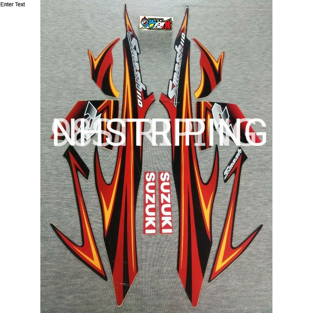 STRIPING SMASH 110R MERAH  2008 STIKER LIS POLET ORI SUZUKI 110 R