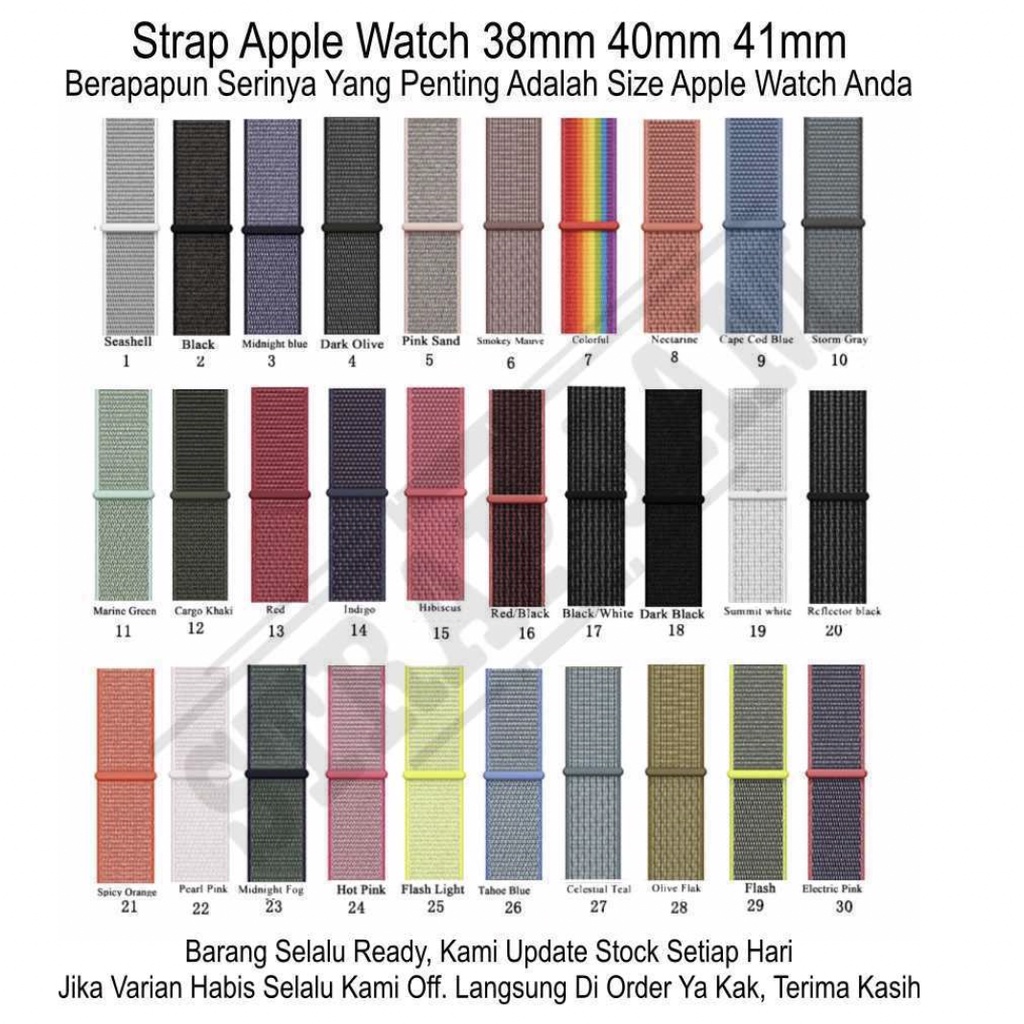 Strap Apple Watch 38mm 40mm 41mm - Tali Jam Tangan Sport Loop Nilon