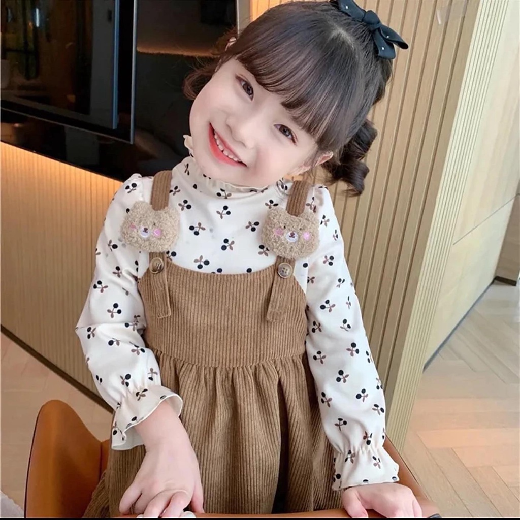 PREMIUM DRESS IMPORT CHERRY TED jumpsuit anak babeebabyshop bayi perempuan terlaris impor madonna ODILIA ebv evb