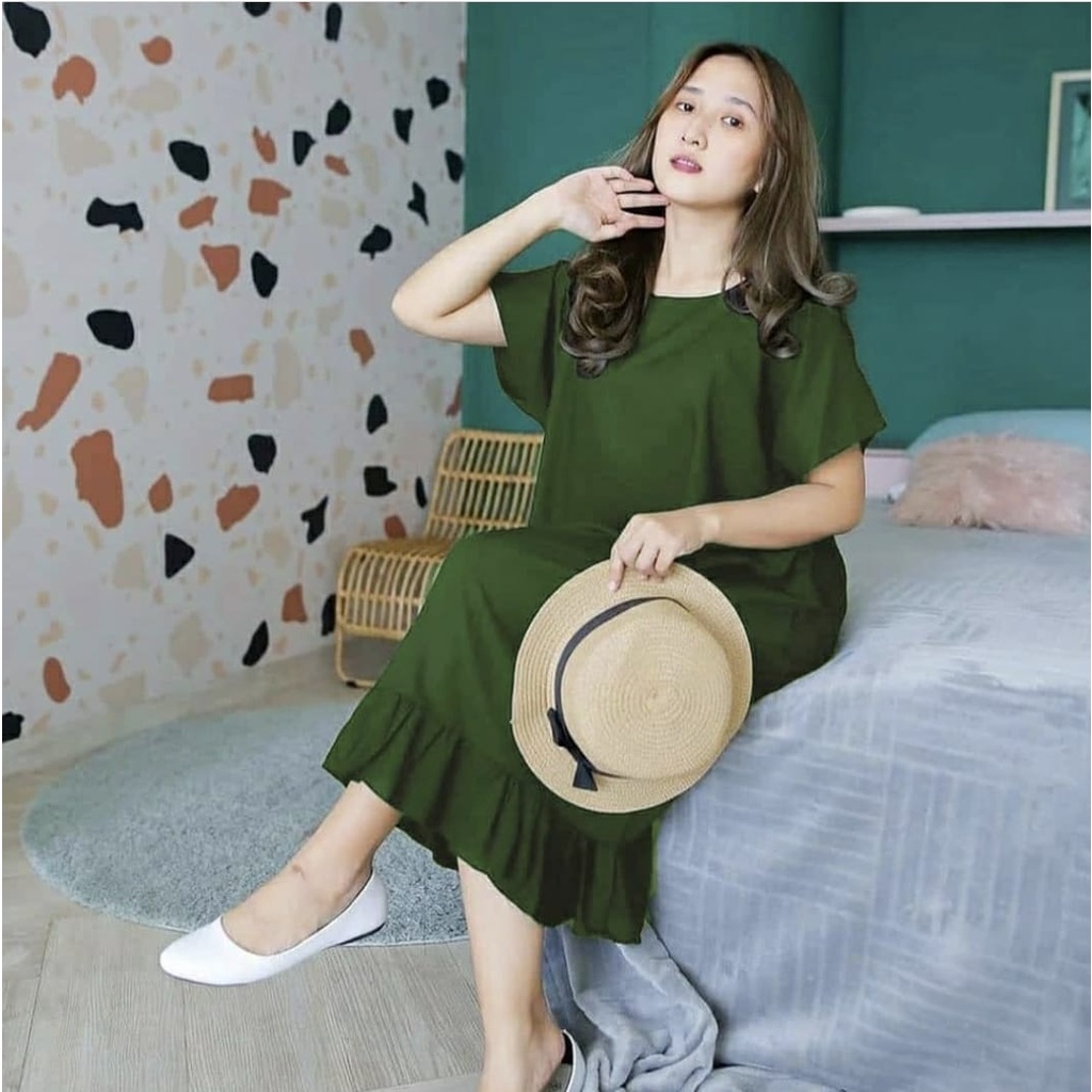 BEST SELLER NEW SHAFASYA DRESS ANDIN 1 WANITA CASUAL PESTA LENGAN PENDEK BAJU DRESS WANITA ATASAN WA