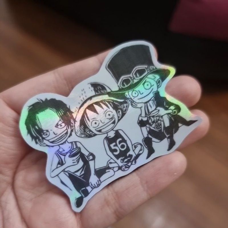 

one piece stiker holo Waterproof Anti Air ace luffy sabo hologram sticker onepiece anime