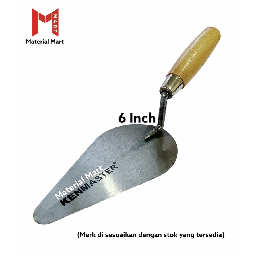 Sendok Semen Lancip 6 Inch Gagang Kayu | Sendok Adukan Acian 7 Inch |Material Mart