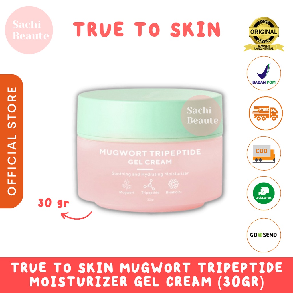 True to Skin Mugwort Tripeptide Moisturizer Gel Cream - Soothing &amp; Hydrating (Pelembap Gel Krim Pagi Malam)