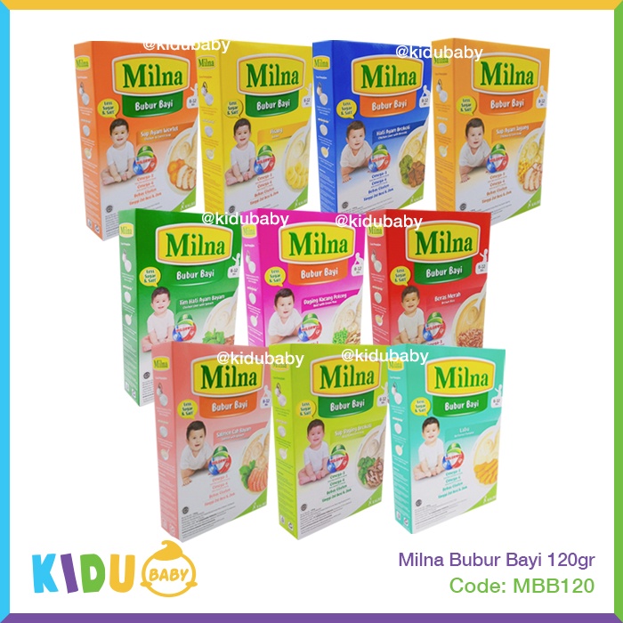 Milna Bubur Bayi 120gr Makanan MPASI si Kecil  Kidu Baby