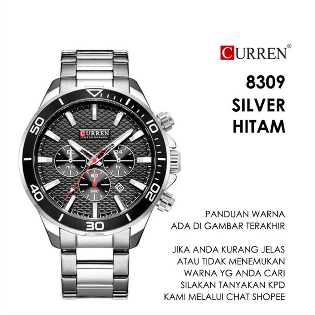 Jam Tangan Pria CURREN 8309 Analog Date Chronograh Aktif Kulit